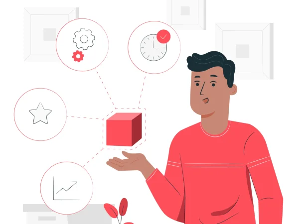 Ilustração sobre erros ao criar Metas SMART e como evitá-los, mostrando um homem refletindo sobre objetivos e indicadores.