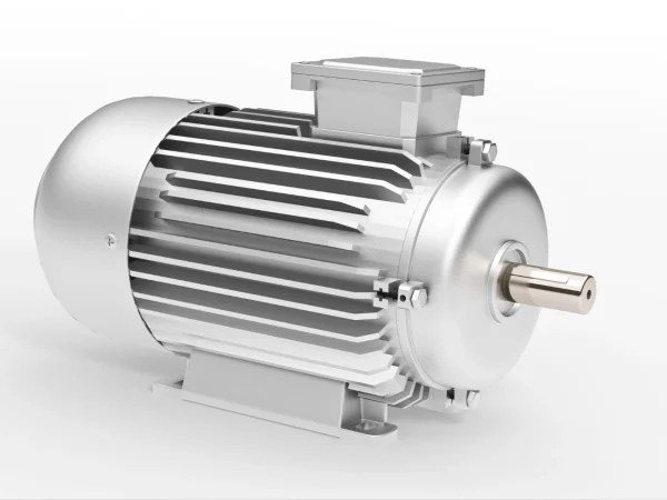 Imagem de motor elétrico usado, mostrando suas partes metálicas e a importância de avaliá-lo antes da compra para garantir seu bom funcionamento.